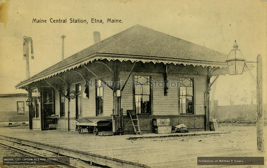 Postcard: Maine Central Station, Etna, Maine